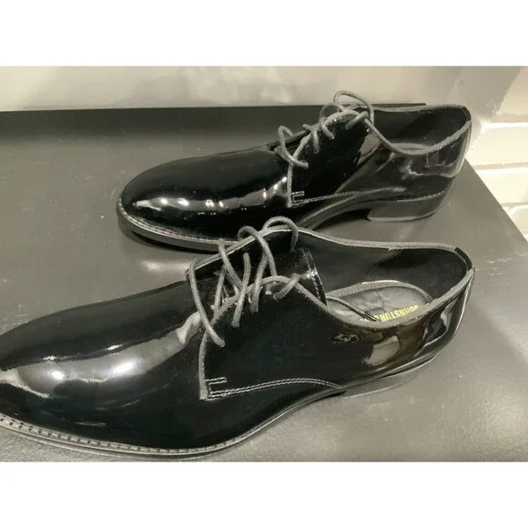 JOHNSTON & MURPHY GAVNEY Size 9 Black Patent - Picture 4 of 7
